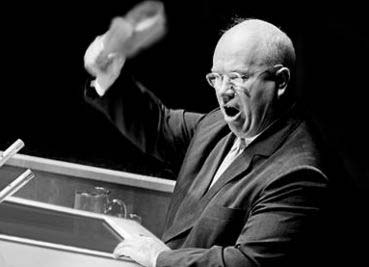 Khrushchev banging his shoe at the UN